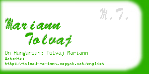 mariann tolvaj business card